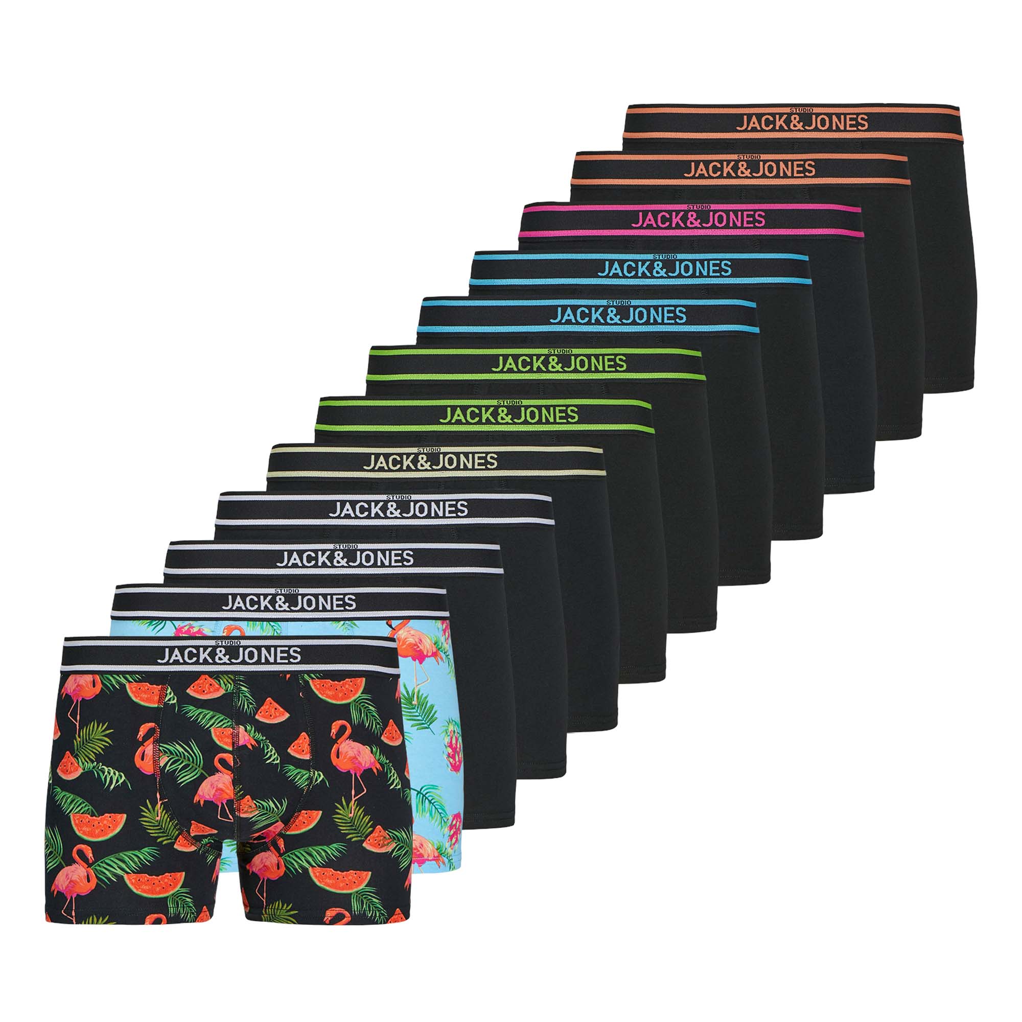 JACK&JONES Herren Boxershorts, 12er Pack - JACWATERMELON TRUNKS 12 PACK, Baumwollmischung