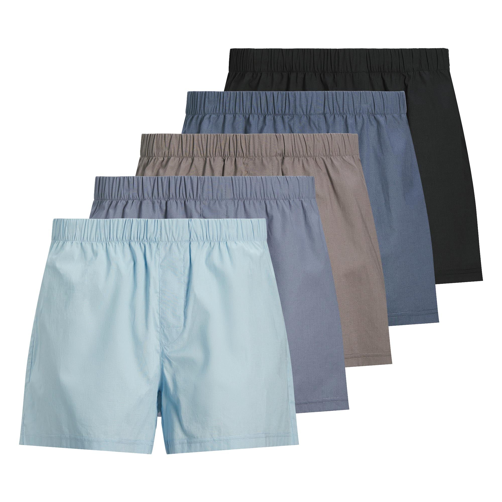 JACK&JONES Herren Web-Boxershorts, 5er Pack - JACMILANO WOVEN BOXERS 5 PACK, Baumwolle