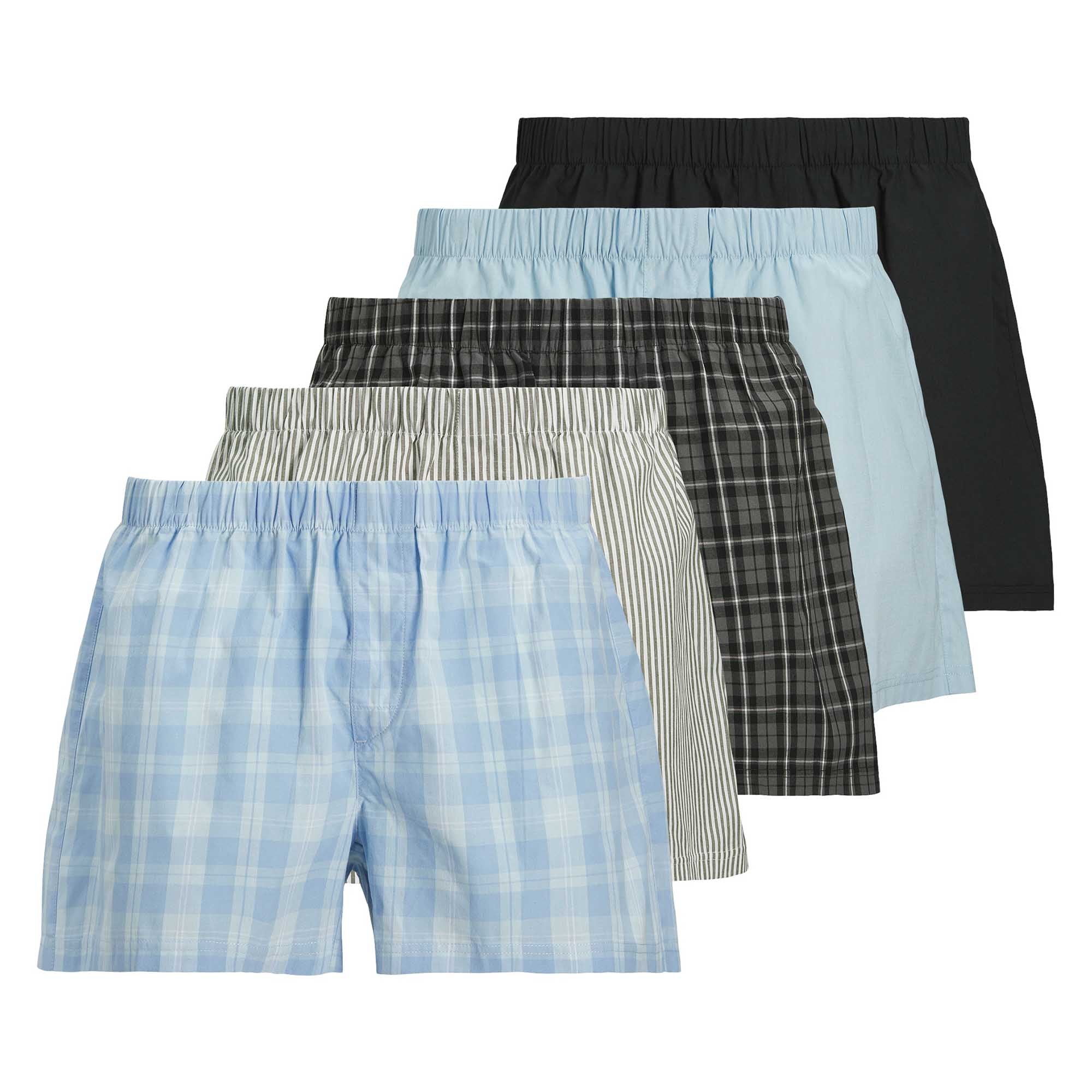 JACK&JONES Herren Web-Boxershorts, 5er Pack - JACMILANO WOVEN BOXERS 5 PACK, Baumwolle
