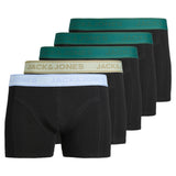 JACK&JONES Herren Boxershorts, 5er Pack - JACWESLEY SOLID TRUNKS 5 PACK, Baumwoll-Stretch