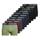 JACK&JONES Herren Boxershorts, 10er Pack - JACTIMOTHY SOLID TRUNKS 10 PACK, Trunks, Baumwoll-Stretch