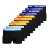 JACK&JONES Herren Boxershorts, 10er Pack - JACTHEODORE SOLID TRUNKS 10 PACK, Trunks, Baumwoll-Stretch
