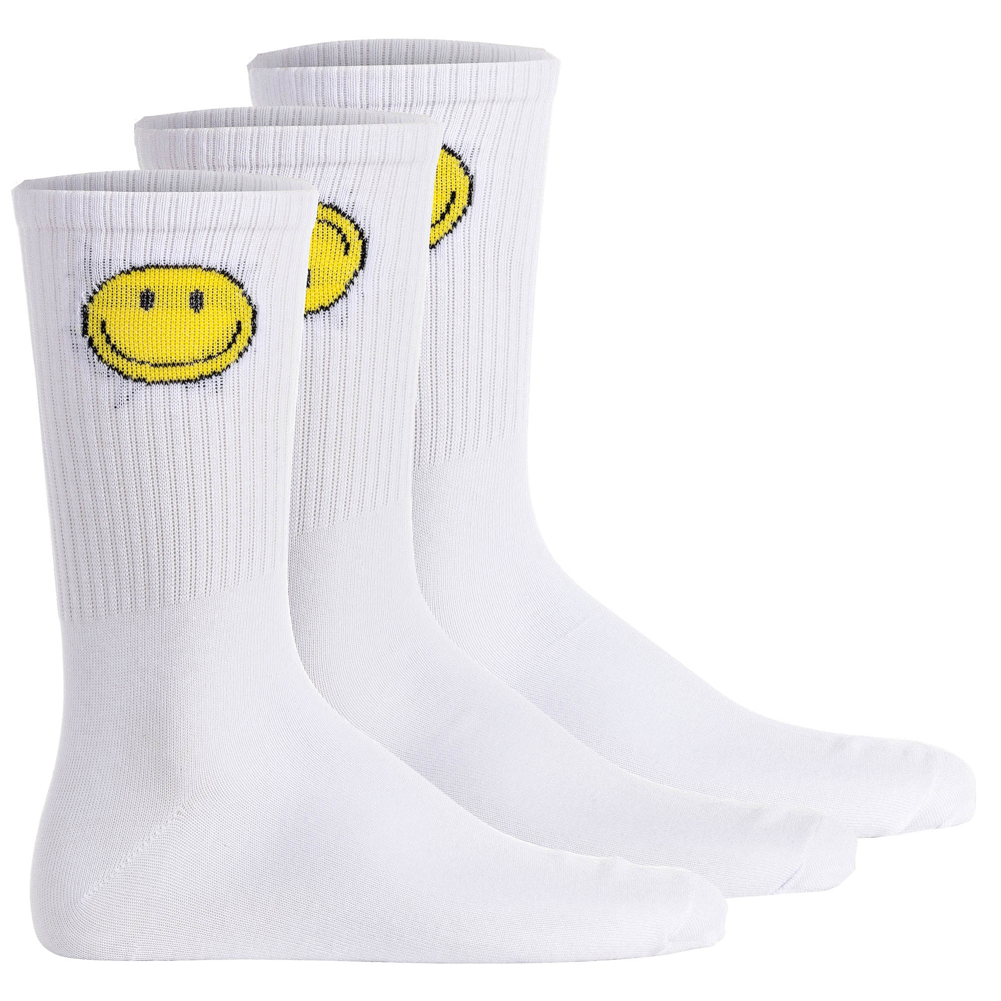 JACK&JONES Men Socks, 3-Pack - JACGREG SMILEY TENNIS SOCKS, Patterned, One Size