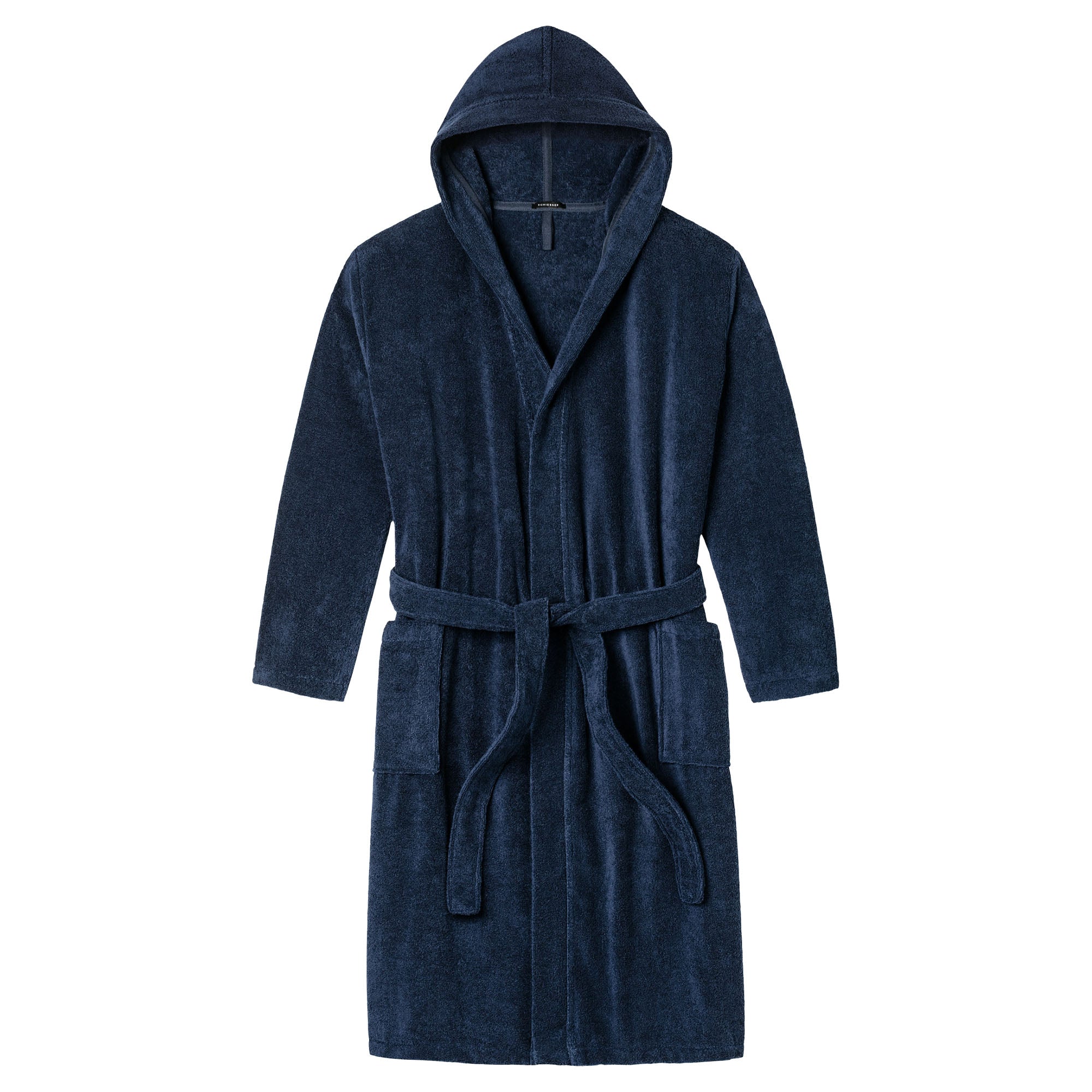 SCHIESSER Herren Bademantel mit Kapuze - "Essentials", Frottee, Baumwolle