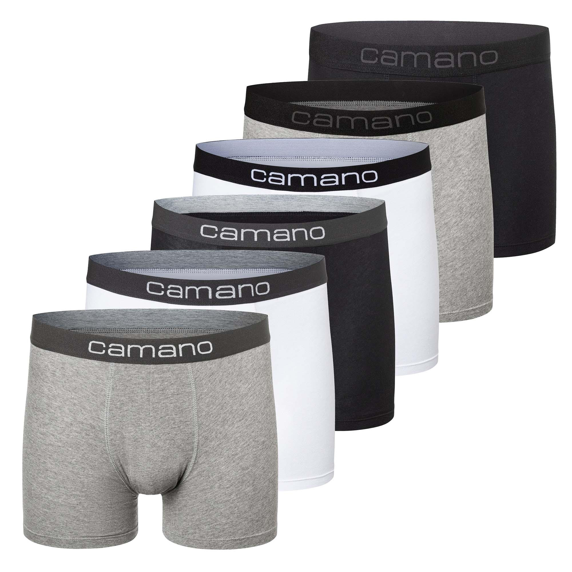 Camano Herren Boxershorts, 6er Pack - Comfort BCI Cotton, Unterhosen, Stretch Baumwolle