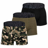 UNDER ARMOUR Men's Boxer Shorts, 3-Pack - Performance Cotton Trunks - Novelty 3 in, Stretch, cotton blend, camouflage