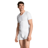 CALIDA Herren T-Shirt, 4er Pack - Natural Benefit, V-Ausschnitt, Single Jersey