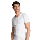 CALIDA Herren T-Shirt, 4er Pack - Natural Benefit, V-Ausschnitt, Single Jersey