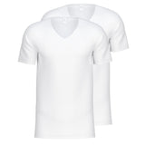 CALIDA Herren T-Shirt, 2er Pack - Natural Benefit, V-Ausschnitt, Single Jersey