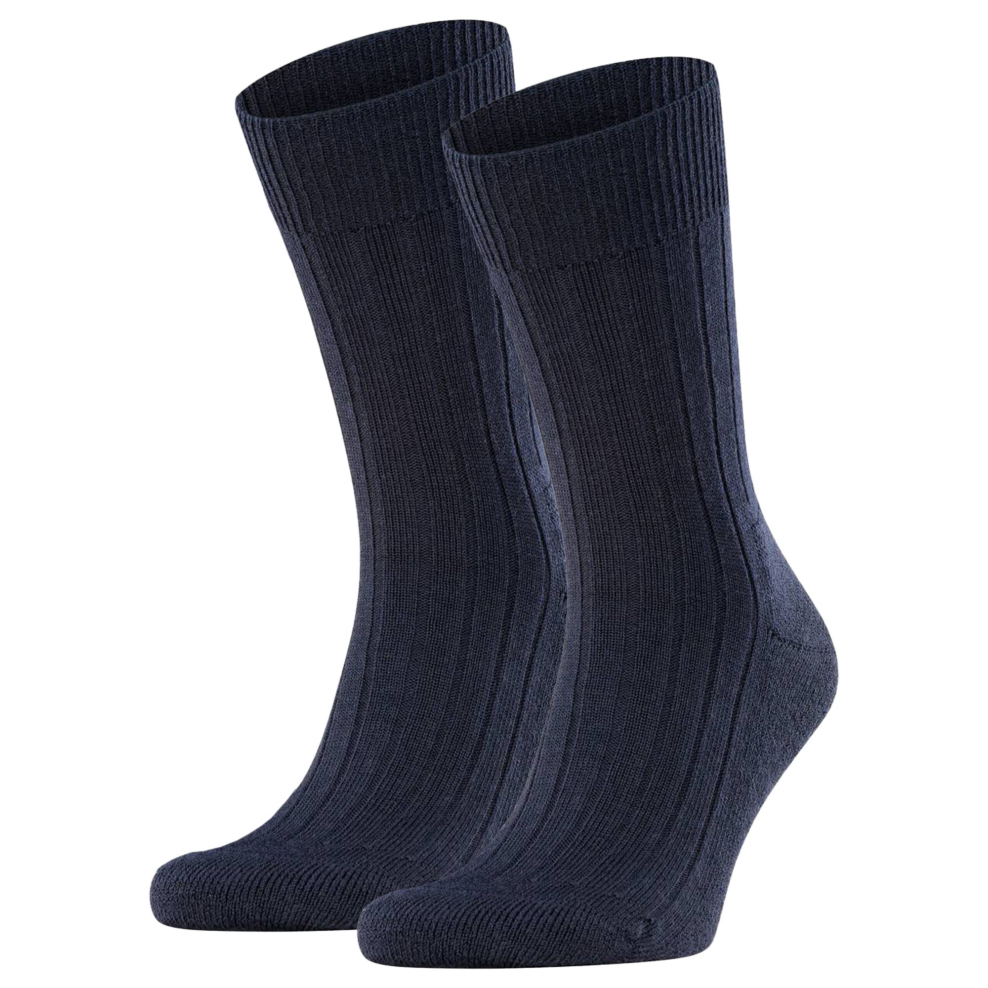 FALKE Herren Socken 2er Pack - Teppich im Schuh, Merinowolle, Unifarben