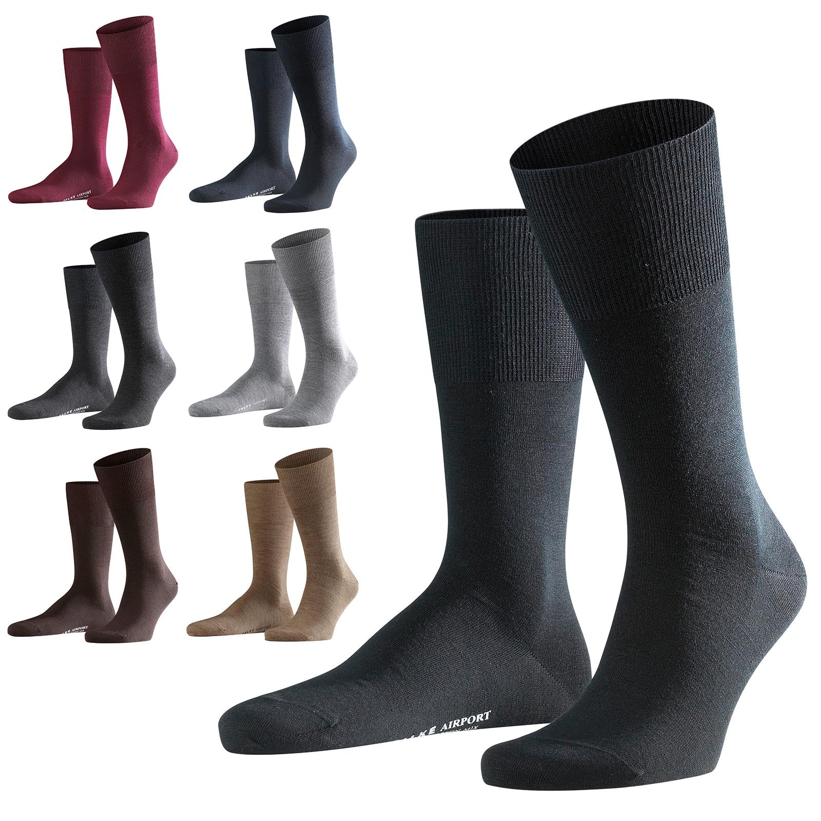 FALKE Herren Socken Airport - Freizeit- und Business-Socken, Uni, Vorteilspack