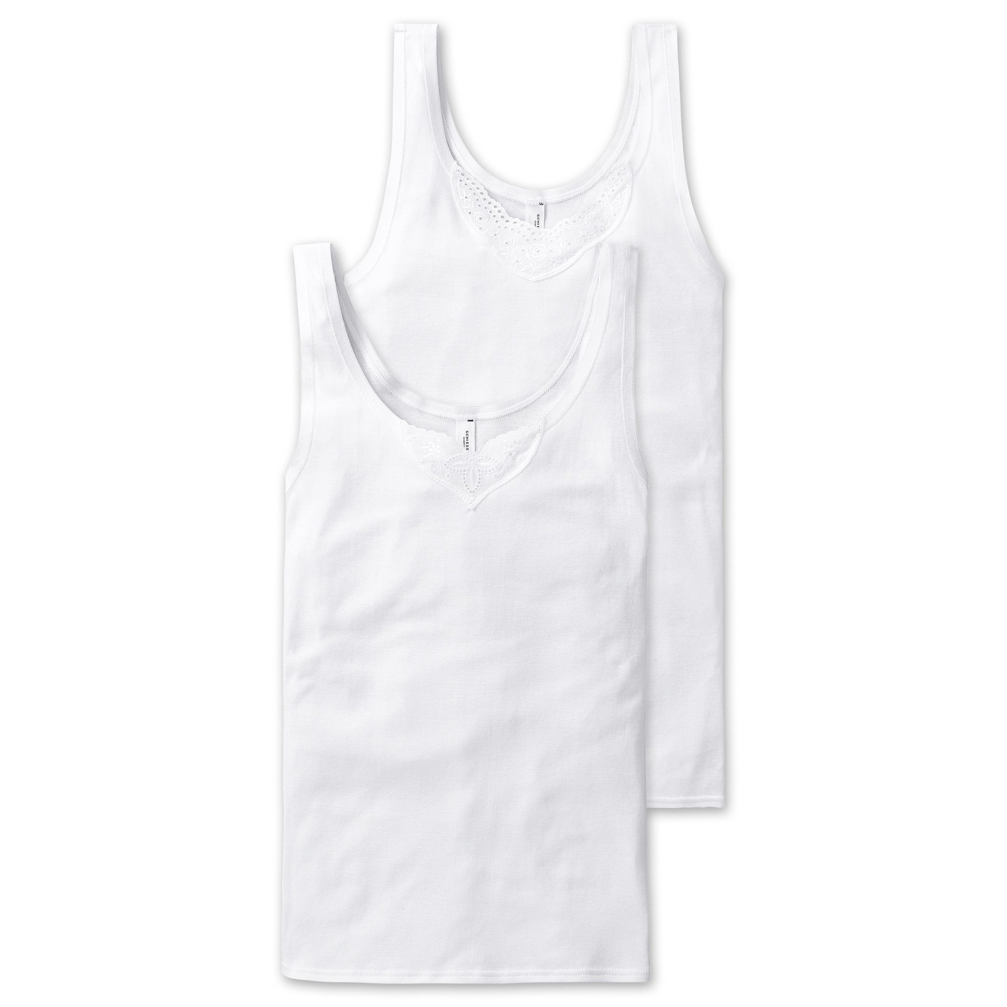 SCHIESSER Women's Undershirts, 2-Pack - ‘Cotton Essentials’, Tank Top, Cotton
