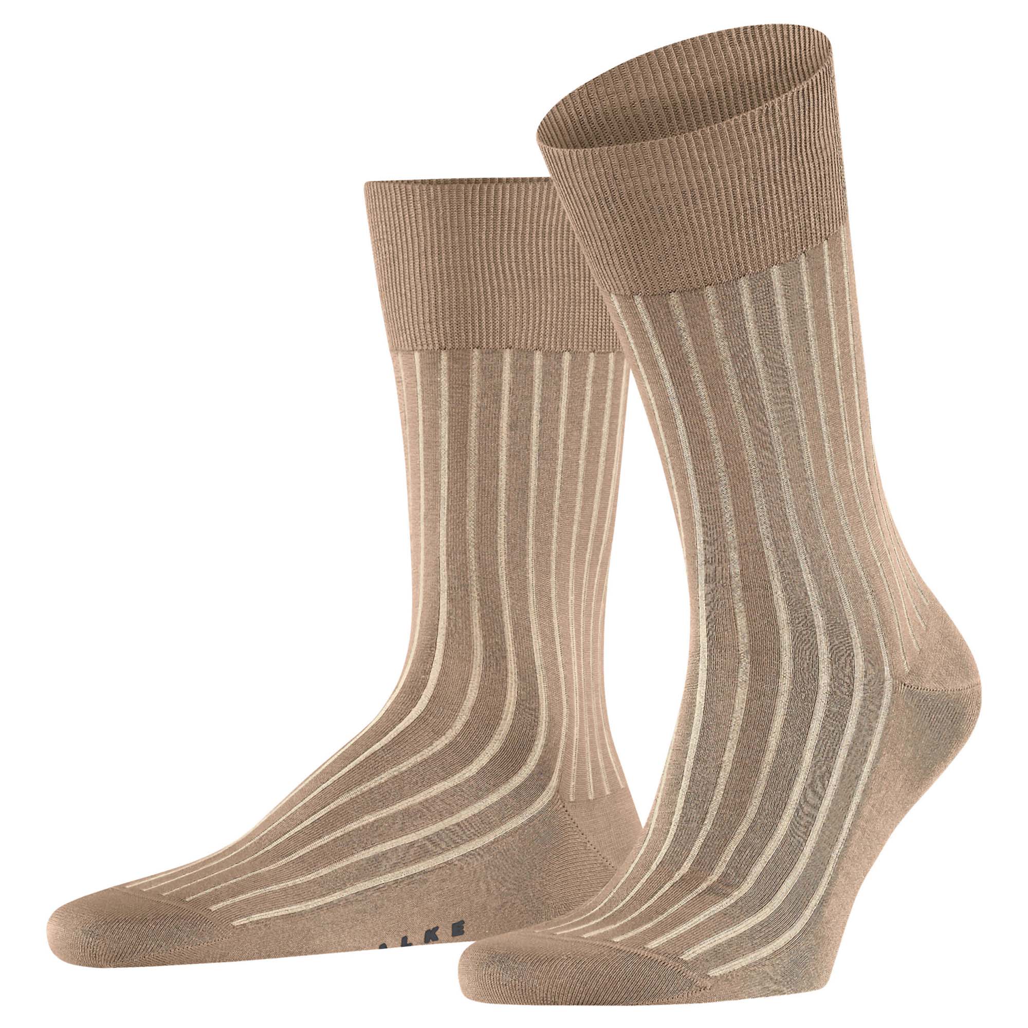 FALKE Herren Socken - Shadow, Strümpfe, Baumwolle, Logo, lang, einfarbig