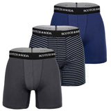 SCOTCH&SODA Men's boxer shorts, 3-pack - Solid Cotton Stretch