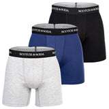 SCOTCH&SODA Herren Boxershorts, 3er Pack - Solid Cotton Stretch