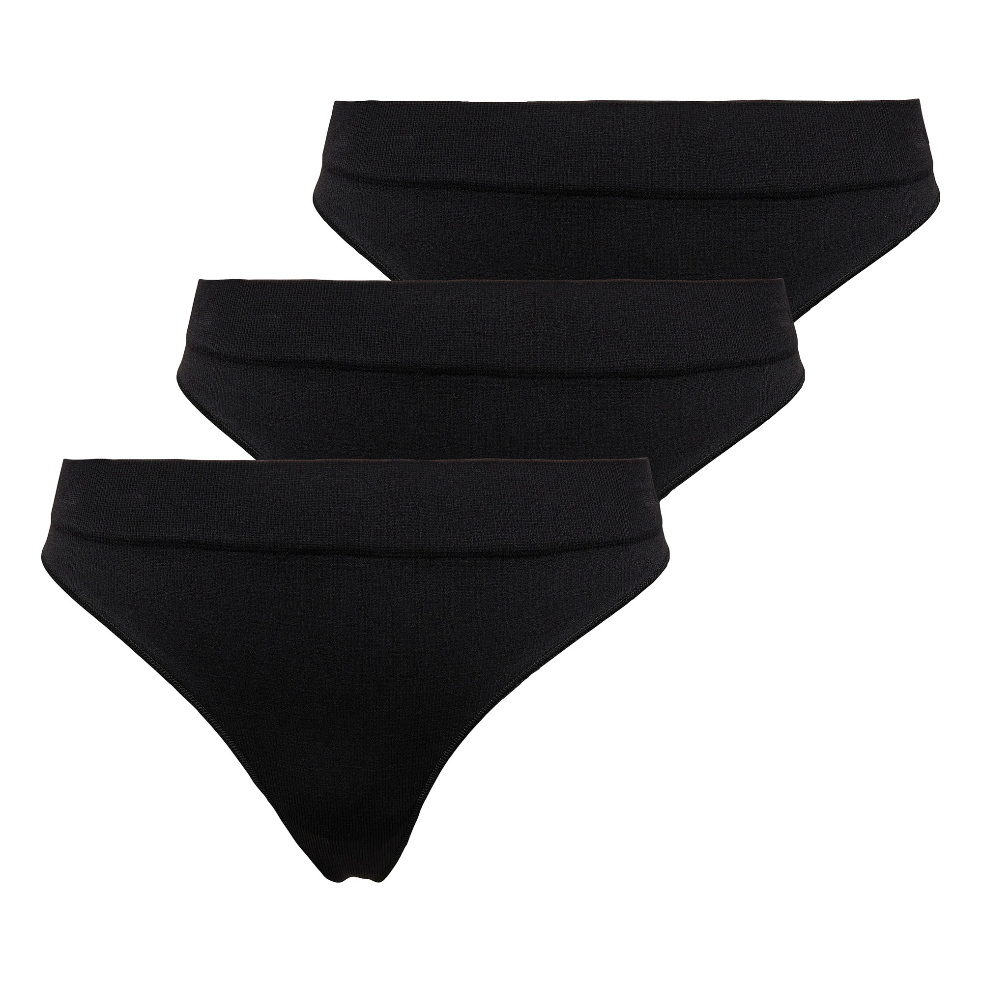 ONLY Damen Strings, 3er Pack - ONLVICKY RIB THONG, gerippt