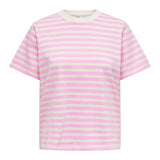 ONLY Damen T-Shirt - ONLLIVINA LIFE STRIPE TEE, Kurzarm, Rundhals, Streifen