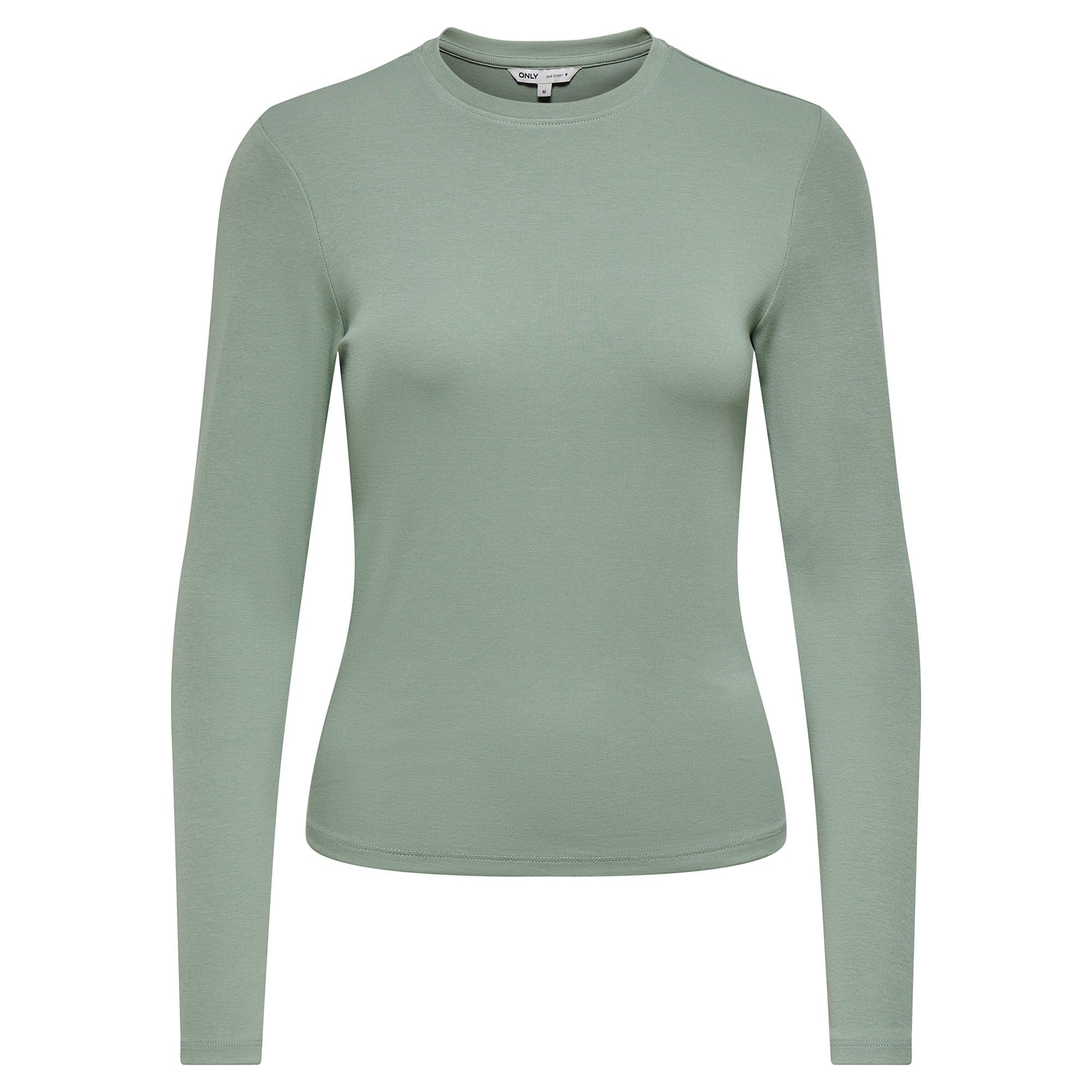 ONLY Damen Langarmshirt - ONLRILEY O-NECK TOP, Longsleeve, Rundhals, Cotton Stretch