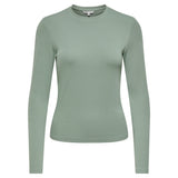 ONLY Damen Langarmshirt - ONLRILEY O-NECK TOP, Longsleeve, Rundhals, Cotton Stretch