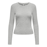 ONLY Damen Langarmshirt - ONLRILEY O-NECK TOP, Longsleeve, Rundhals, Cotton Stretch