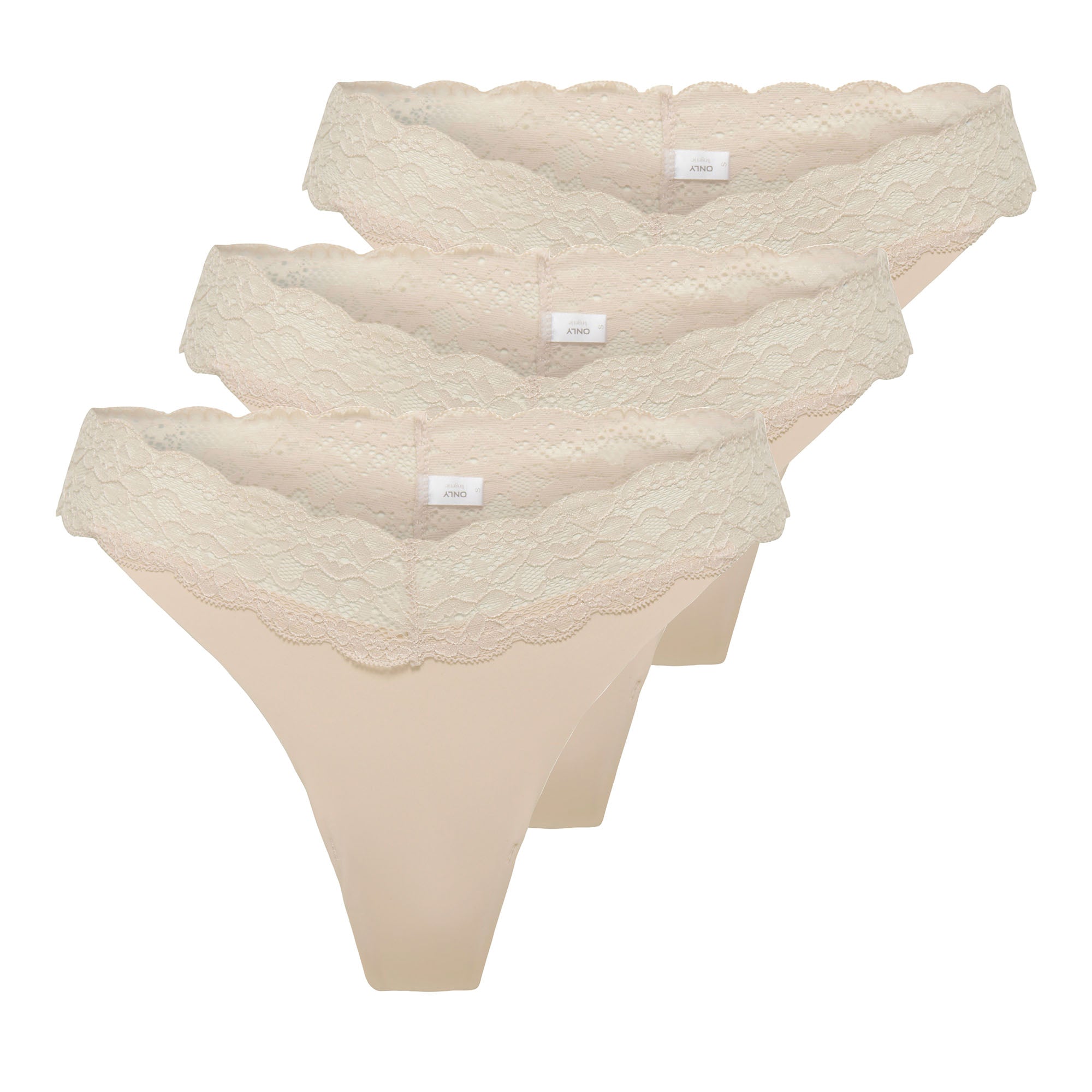 ONLY Damen Strings, 3er Pack - ONLCHLOE LACE THONG, Spitze