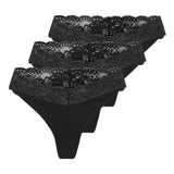 ONLY Damen Strings, 3er Pack - ONLCHLOE LACE THONG, Spitze