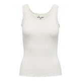 ONLY Damen Top - ONLSARA SHARAI LIFEW TANK TOP, Spitze,  gerippt, Rundhals, Baumwolle