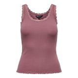 ONLY Damen Top - ONLSARA SHARAI LIFEW TANK TOP, Spitze,  gerippt, Rundhals, Baumwolle
