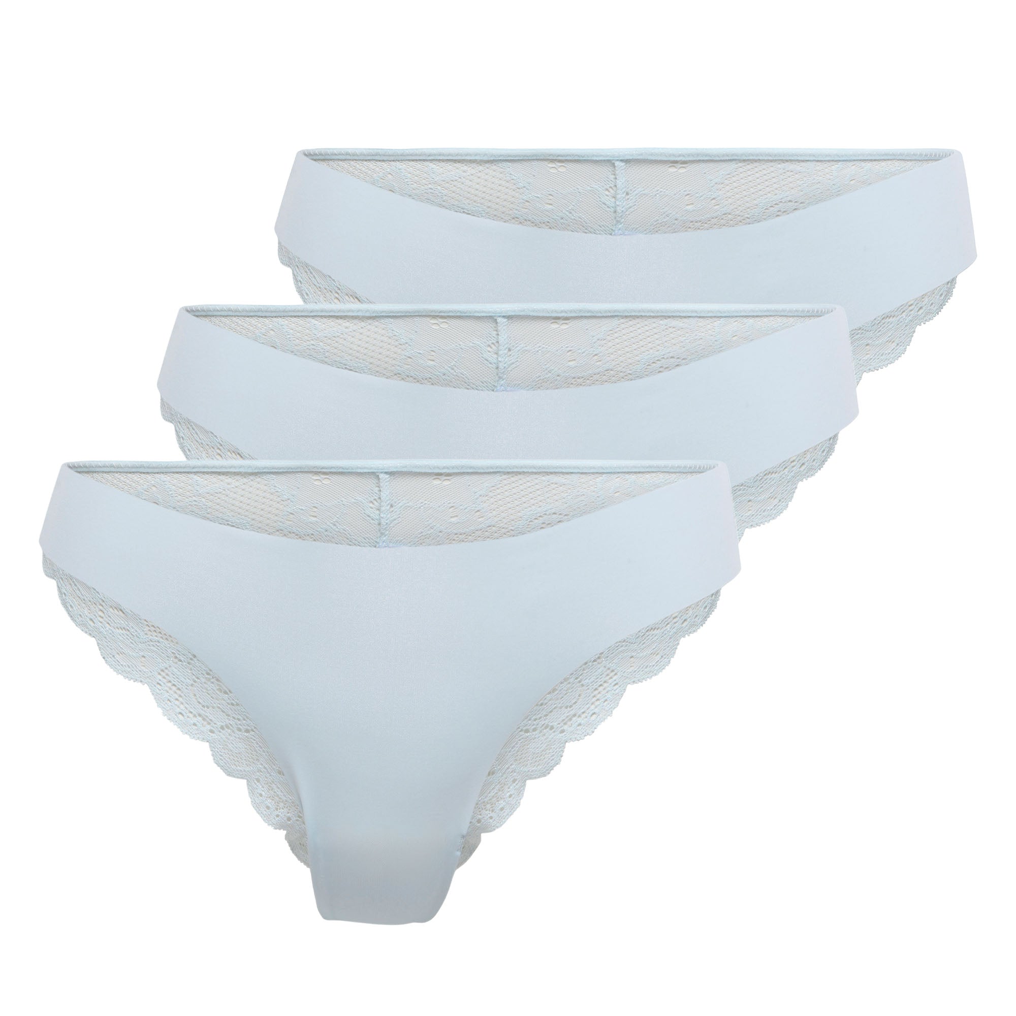 ONLY Damen Brazil-Slips, 3er Pack - ONLCHLOE LACE BRAZIL, Spitze