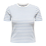 ONLY Damen T-Shirt 3er Pack - ONLLUPE STRIPE TEE, Kurzarm, Rundhals, Slim Fit, Streifen