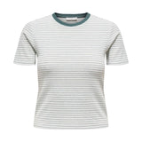 ONLY Damen T-Shirt - ONLLUPE STRIPE TEE, Kurzarm, Rundhals, Slim Fit, Streifen