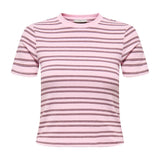 ONLY Damen T-Shirt - ONLLUPE STRIPE TEE, Kurzarm, Rundhals, Slim Fit, Streifen
