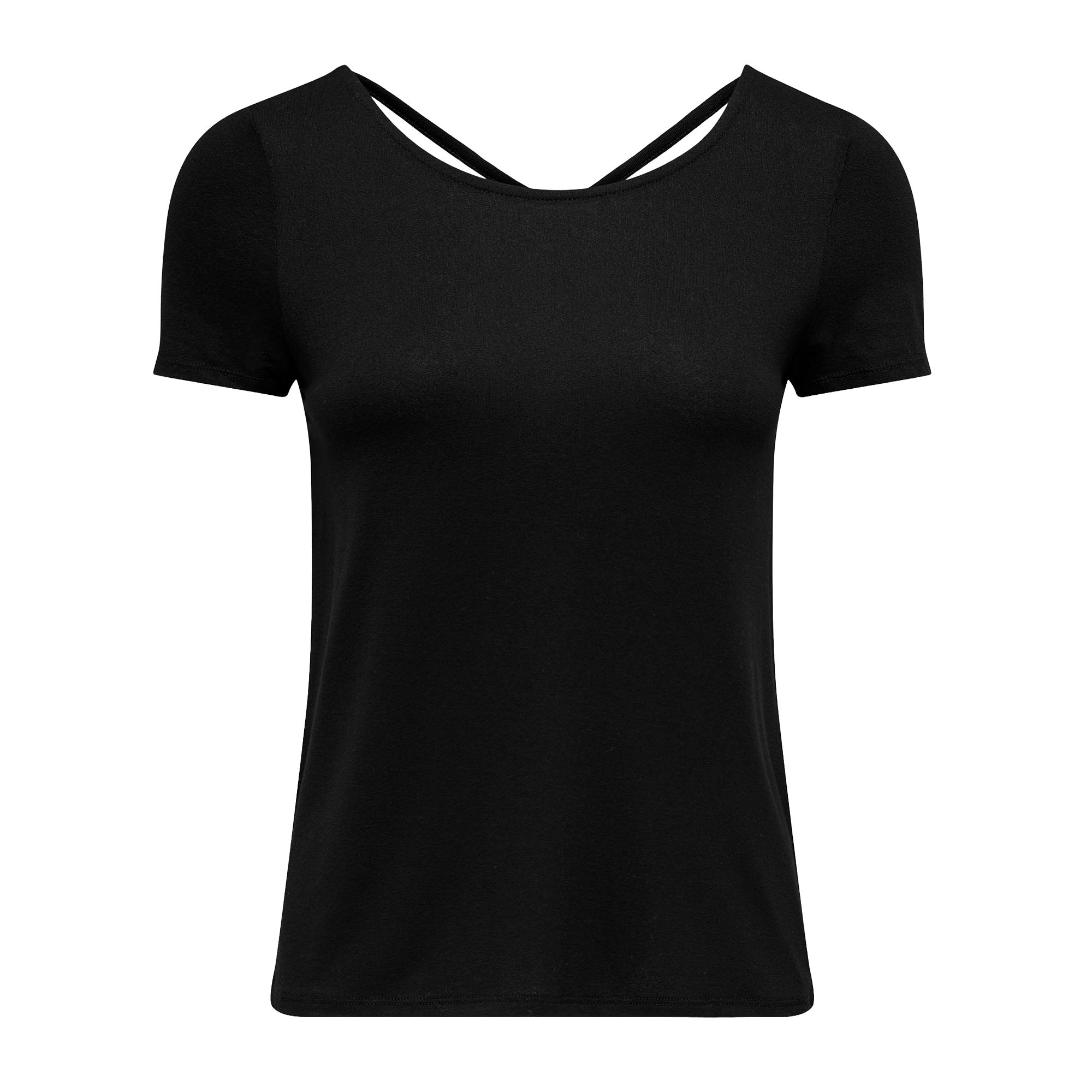 ONLY Damen T-Shirt - ONLBERA BACK LACE UP TO, Rundhals, Viskose