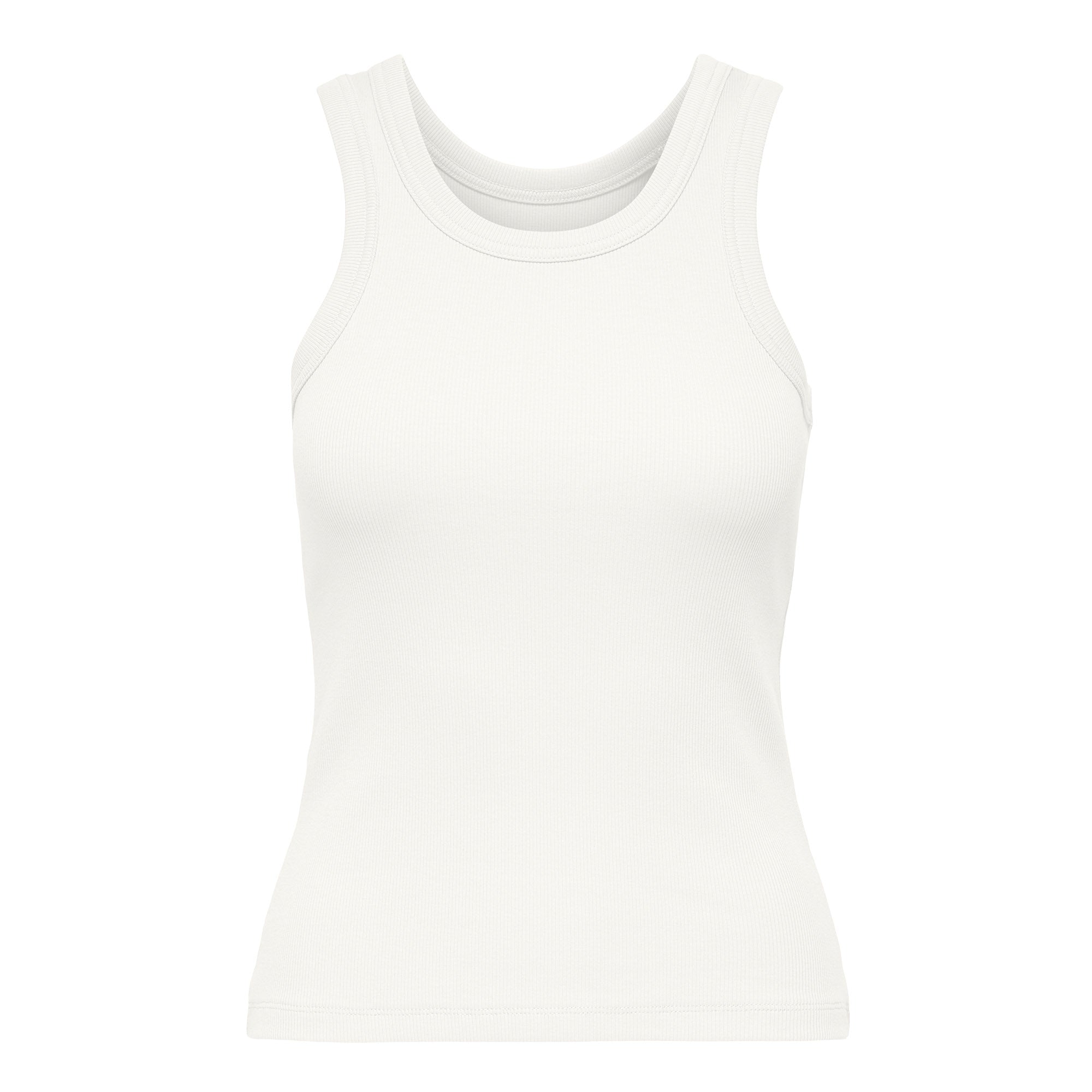 ONLY Damen Tank-Top - ONLVAL LIFE TANKTOP, Baumwolle, Rundhals, Slim Fit