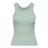 ONLY Damen Tank-Top - ONLVAL LIFE TANKTOP, Baumwolle, Rundhals, Slim Fit