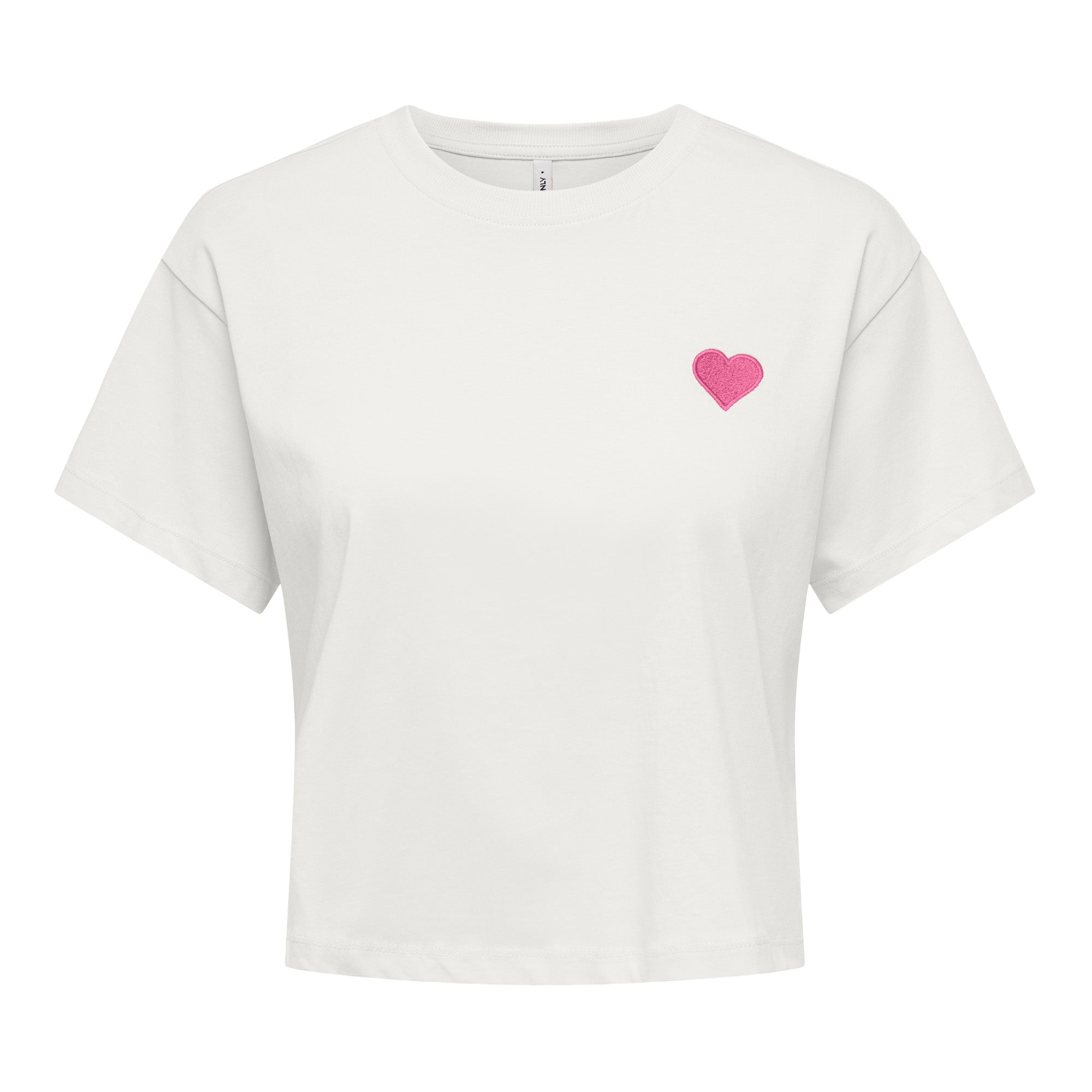 ONLY Damen T-Shirt - ONLBRIANNA LIFE O-NECK TOP BOX, Rundhals, Cropped, Regular Fit, Baumwolle