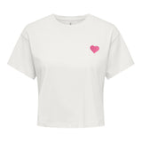 ONLY Damen T-Shirt - ONLBRIANNA LIFE O-NECK TOP BOX, Rundhals, Cropped, Regular Fit, Baumwolle