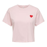 ONLY Damen T-Shirt - ONLBRIANNA LIFE O-NECK TOP BOX, Rundhals, Cropped, Regular Fit, Baumwolle