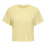 ONLY Damen T-Shirt - ONLBRIANNA LIFE O-NECK TOP BOX, Rundhals, Cropped, Regular Fit, Baumwolle