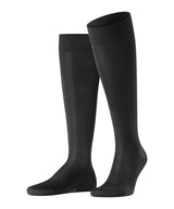 FALKE Herren Kniestrümpfe - Tiago, Socken, Bio-Baumwolle, Logo, lang, einfarbig