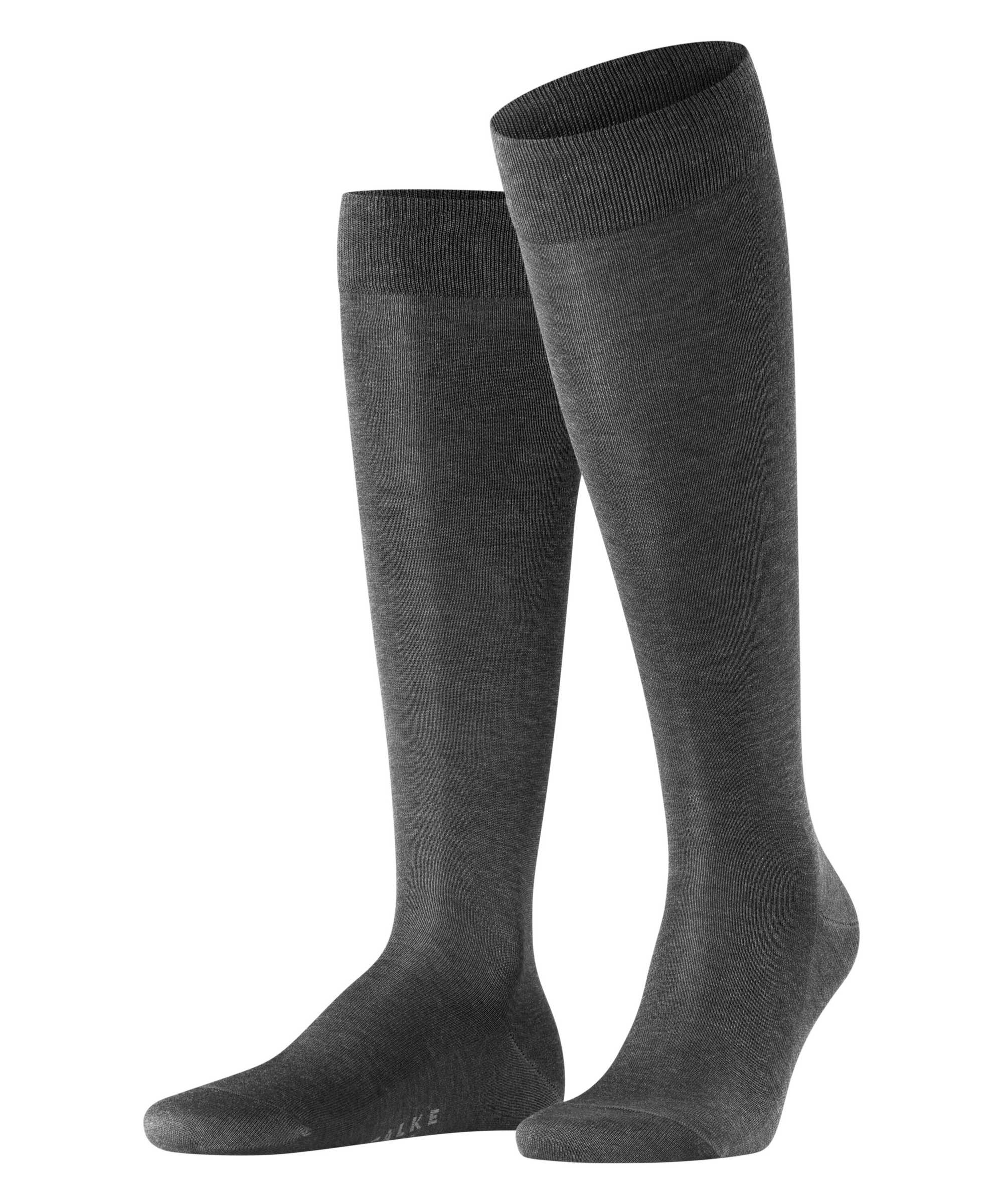FALKE Men's Knee Socks - Tiago, Socks, Organic Cotton, Logo, long, one color