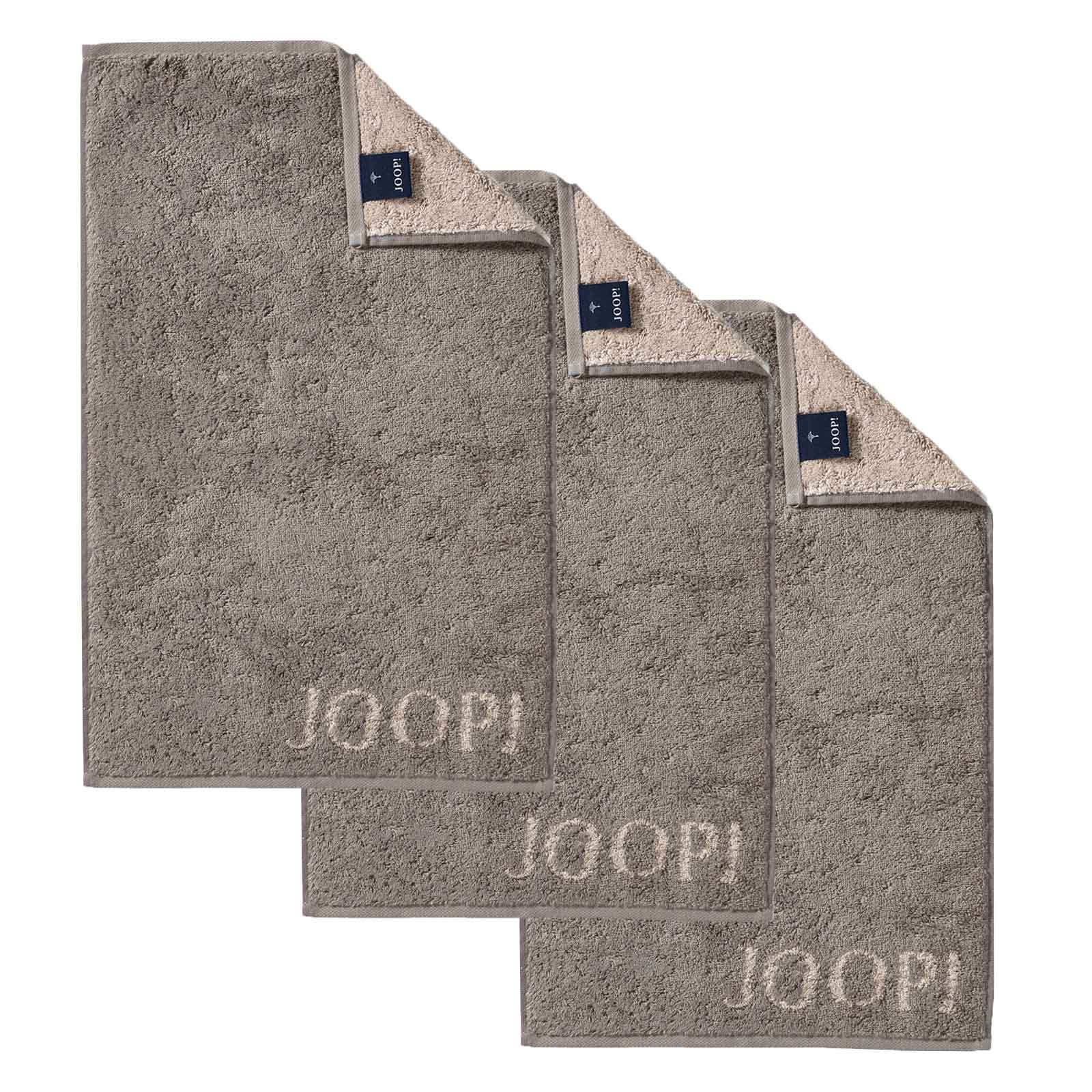 JOOP! Gästetuch Classic Frottierkollektion, 3er Pack - Walkfrottier
