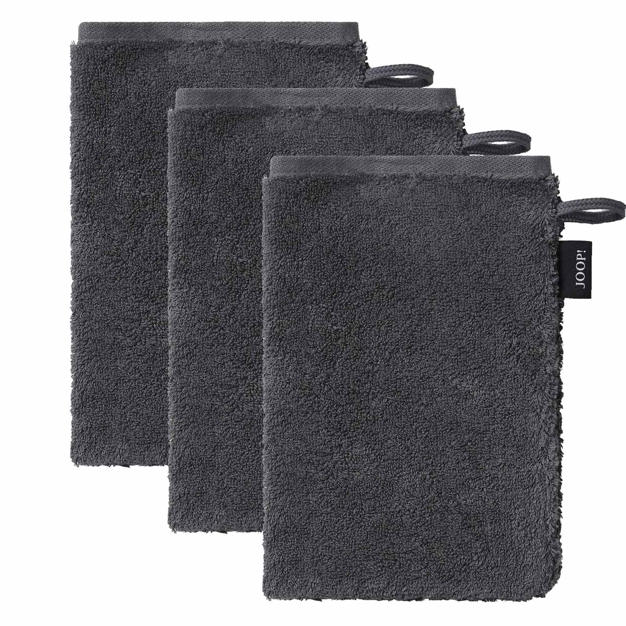 JOOP! Waschlappen, 3er Pack - Waschhandschuh, Doubleface, Walkfrottier