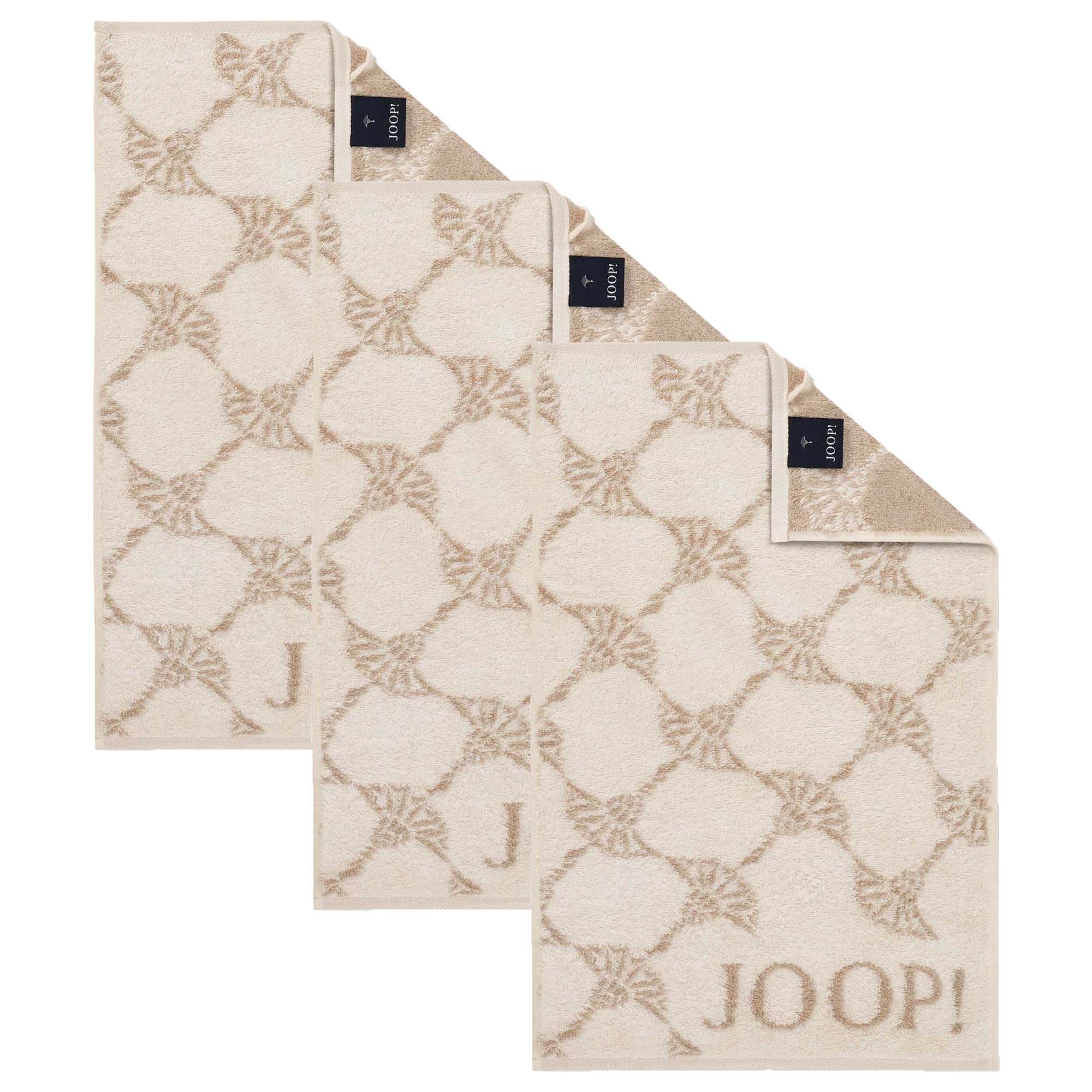 JOOP! Gästetuch Classic Frottierkollektion, 3er Pack - Walkfrottier