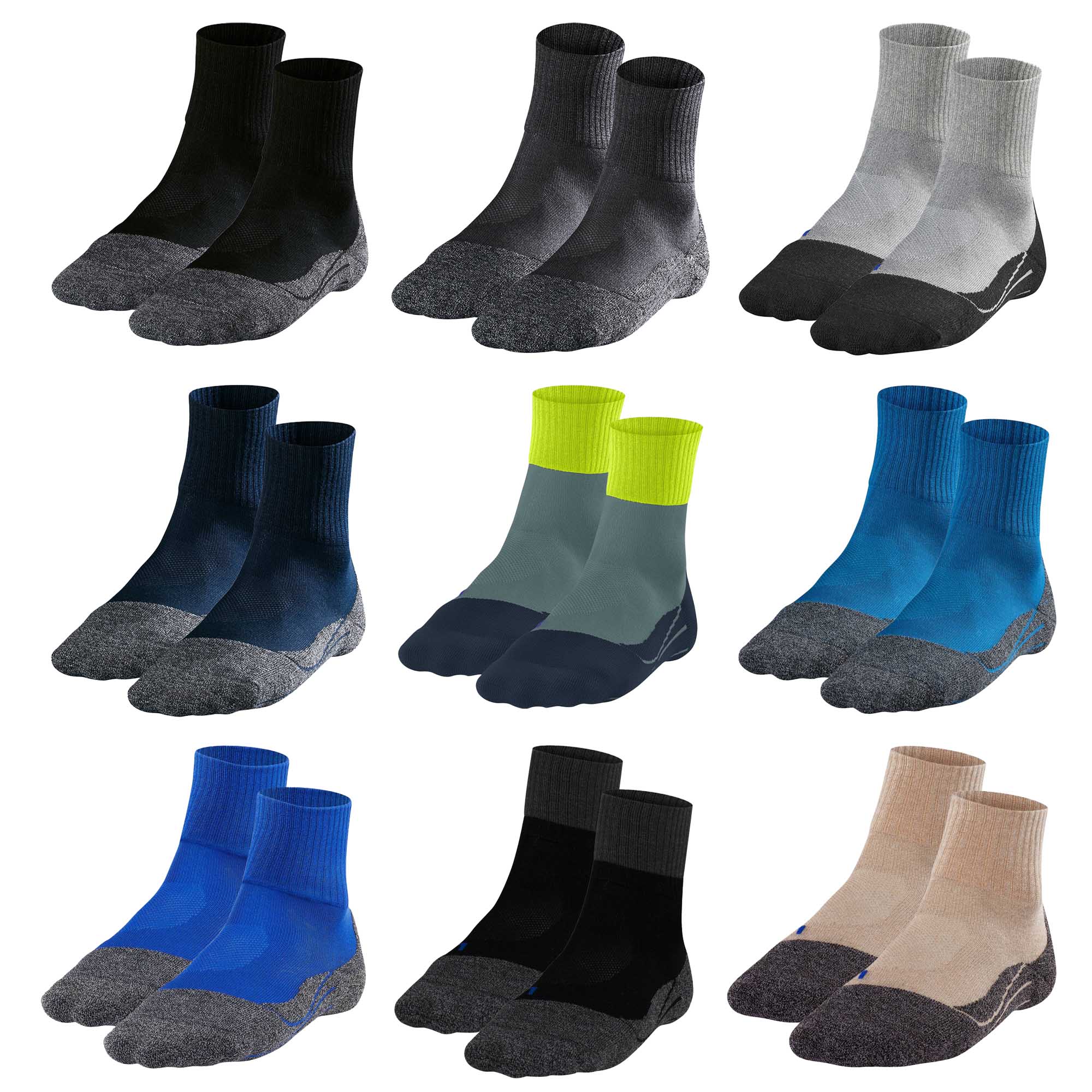 FALKE Herren Sportsocken 2er Pack - TK2 Short Cool, Trekking- und Wandersocken, unifarben