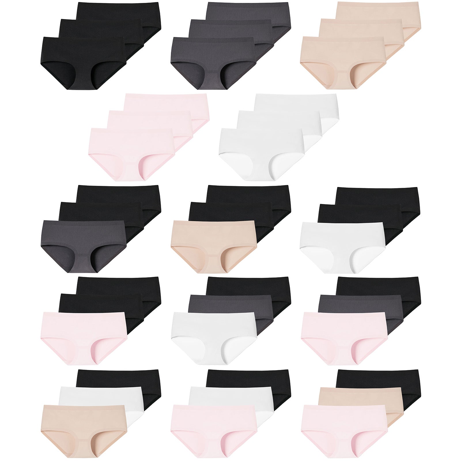 SCHIESSER Damen Panty, 3er Pack - Invisible Cotton, Nahtlos, Vorteilspack