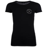EMPORIO ARMANI Ladies T-Shirt - ESSENTIAL STUDS LOGO, Round Neck, Stretch Cotton