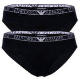 EMPORIO ARMANI Women's briefs, 2-pack - ESSENTIAL STUDS LOGO, Briefs, Cotton Stretch