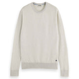 SCOTCH&SODA Men's Knitted Pullover- Essentials Crewneck, Merino Wool, Round Neck, Solid Color