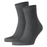FALKE Unisex Socken 2er Pack - Kurzsocken, Baumwollmischung, Run Rib, Bündchen, einfarbig